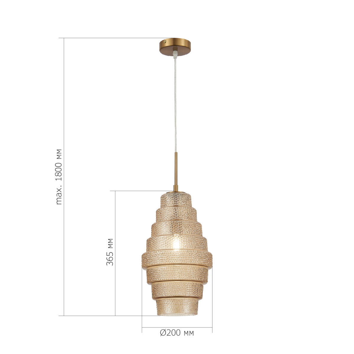 SL1001.203.01 Подвес ST-Luce Латунь/Коньячный E27 1*40W РЕКСИТ — изображение 4