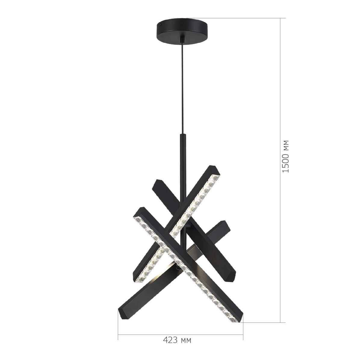 SL1018.413.04 Светильник подвесной ST-Luce черный/прозрачный LED 1*43W 4000K ЭВКЛИДИК — изображение 6