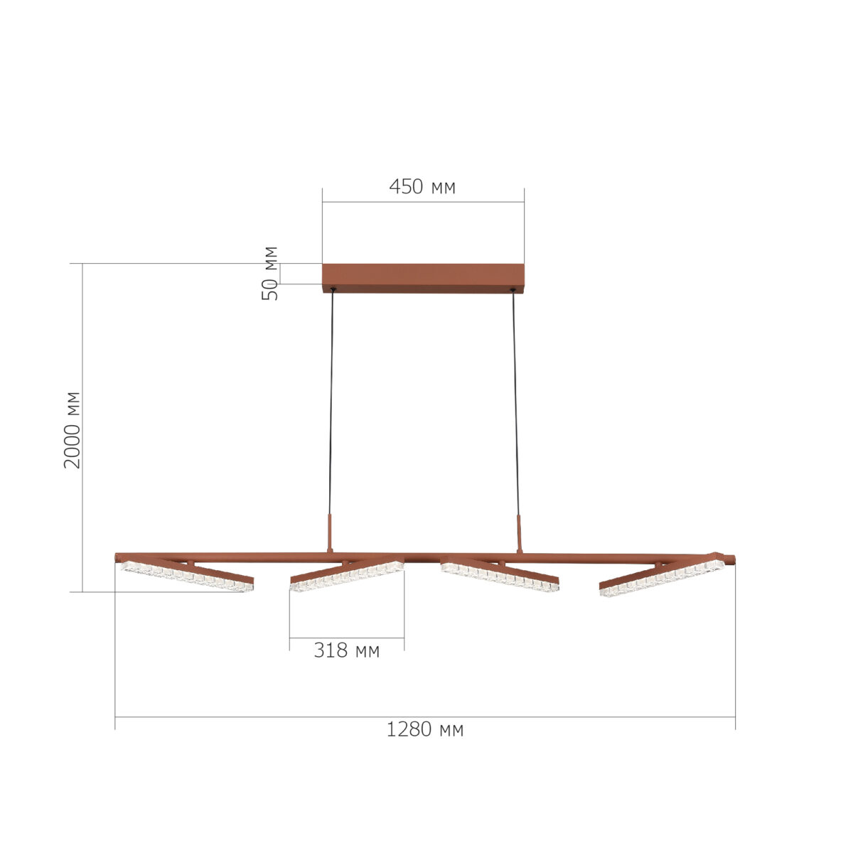 SL1018.603.04 Светильник подвесной ST-Luce терракотовый/прозрачный LED 1*32W 4000K ЭВКЛИДИК — изображение 7