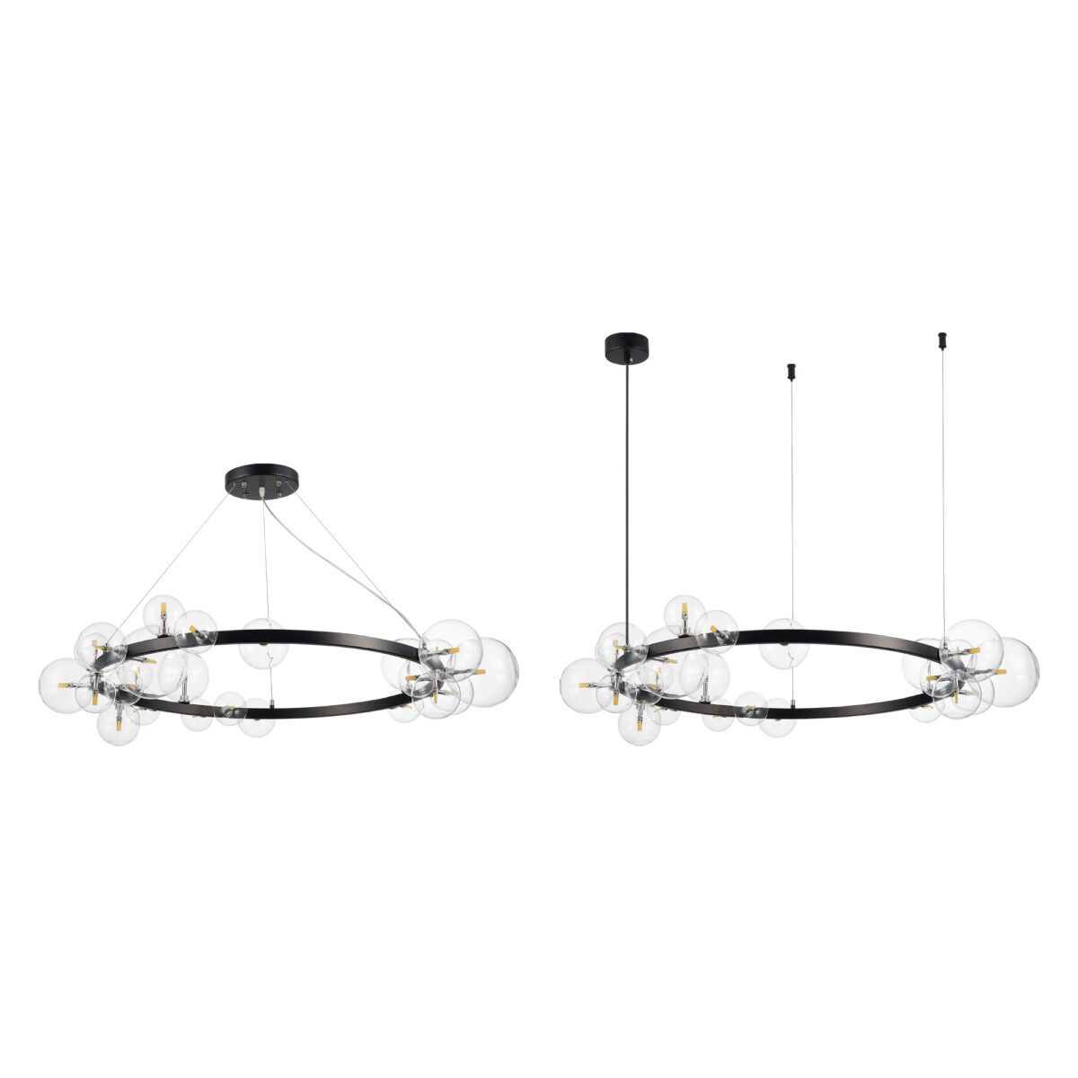 SL1165.403.24 Светильник подвесной ST-Luce Черный/Прозрачный G4 24*5W НЕКТОН — изображение 2