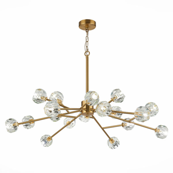 SL1166.303.18 Светильник подвесной ST-Luce Латунь/Прозрачный G9 LED 18*5W РОМАНО