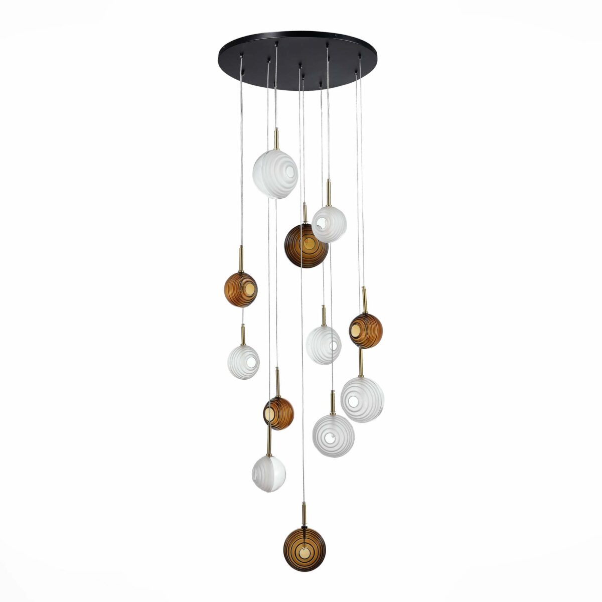 SL1183.543.12 Светильник подвесной ST-Luce Латунь/Черный, Белый G4 12*5W ФОЛИНЬО — изображение 2