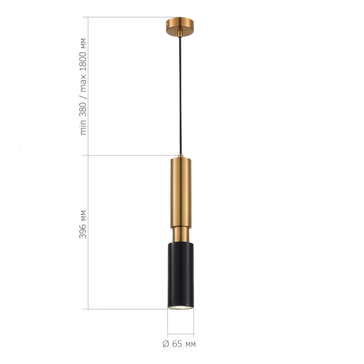 SL1192.343.01 Светильник подвесной ST-Luce Латунь/Латунь, Черный GU10 1*5W 4000K ПРИЕТТИ — изображение 3