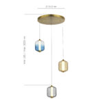 SL1193.303.03 Светильник подвесной ST-Luce Латунь/Янтарный,Дымчатый,Голубой LED 3*11,2W 3000K САММЕР — изображение 3