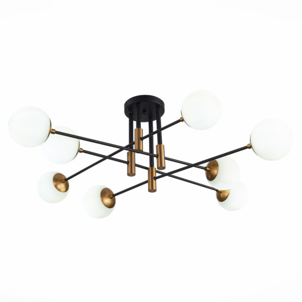 в наличии SL1203.402.08 Люстра потолочная ST-Luce Бронза,Черный/Белый E27 8*40W ЛИМАНО - купить в интернет-магазине Светильники Торг