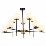 SL1203.402.10 Люстра потолочная ST-Luce Черный, Латунь/Белый E27 10*60W ЛИМАНО