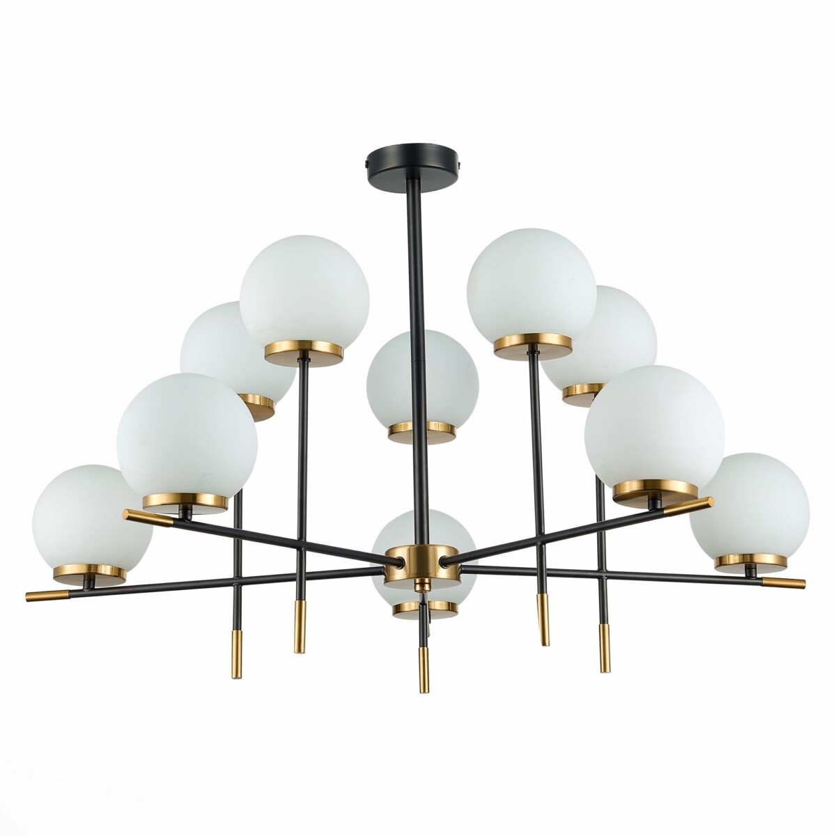 SL1203.402.10 Люстра потолочная ST-Luce Черный, Латунь/Белый E27 10*60W ЛИМАНО — изображение 2