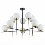 SL1203.402.10 Люстра потолочная ST-Luce Черный, Латунь/Белый E27 10*60W ЛИМАНО — изображение 2