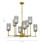 SL1240.303.08 Люстра подвесная ST-Luce Латунь/Дымчатый E27 8*60W ГАЦОЛЛО — изображение 4