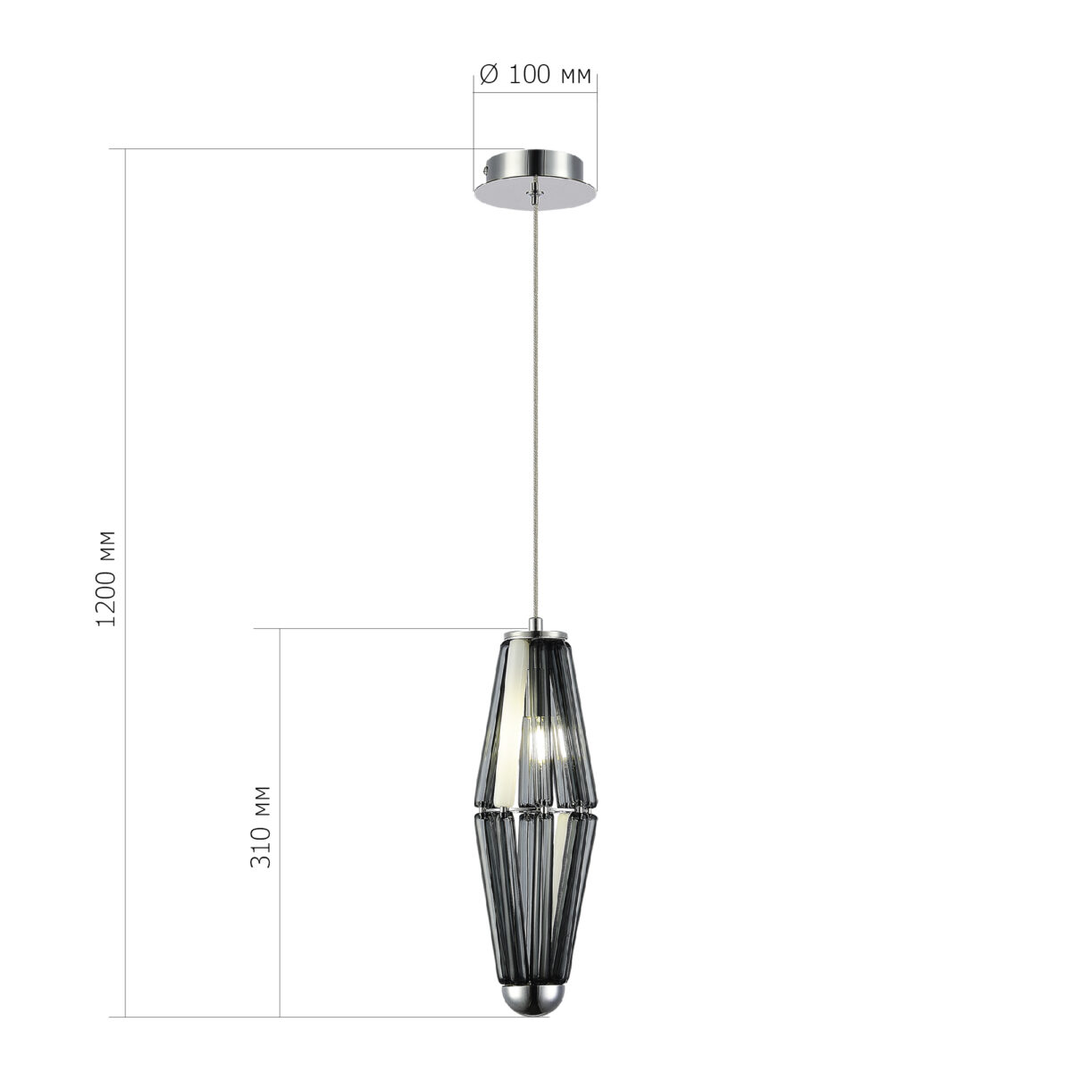 SL1242.103.01 Светильник подвесной ST-Luce Хром/Дымчатый G9 1*5W 4000K ЧИАРА — изображение 4