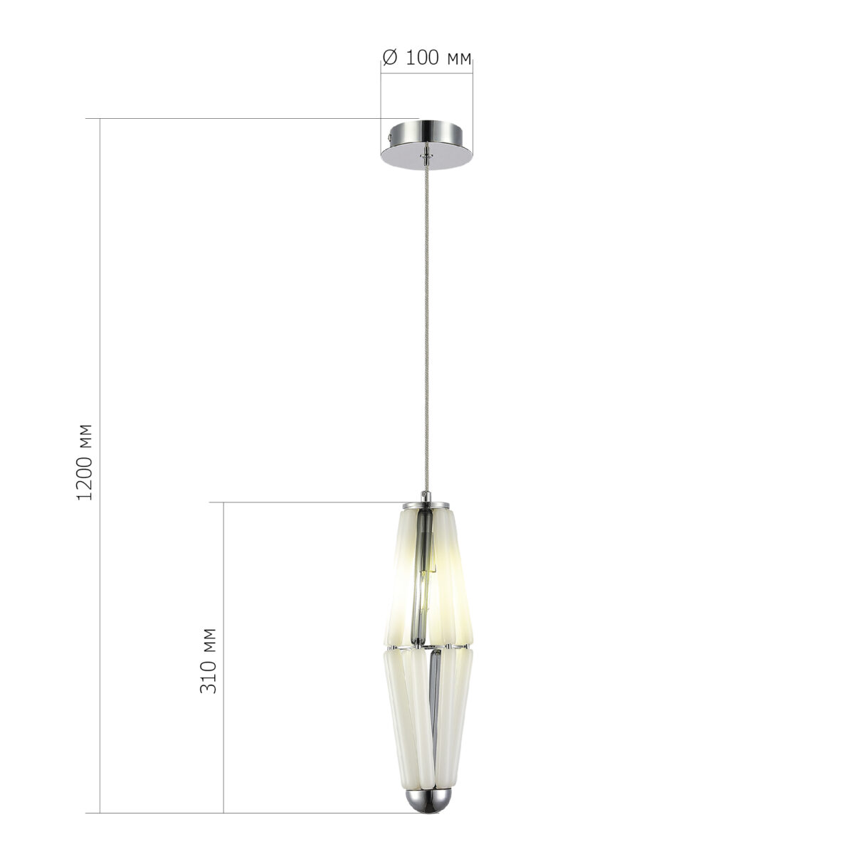 SL1242.153.01 Светильник подвесной ST-Luce Хром/Молочный G9 1*5W 4000K ЧИАРА — изображение 4
