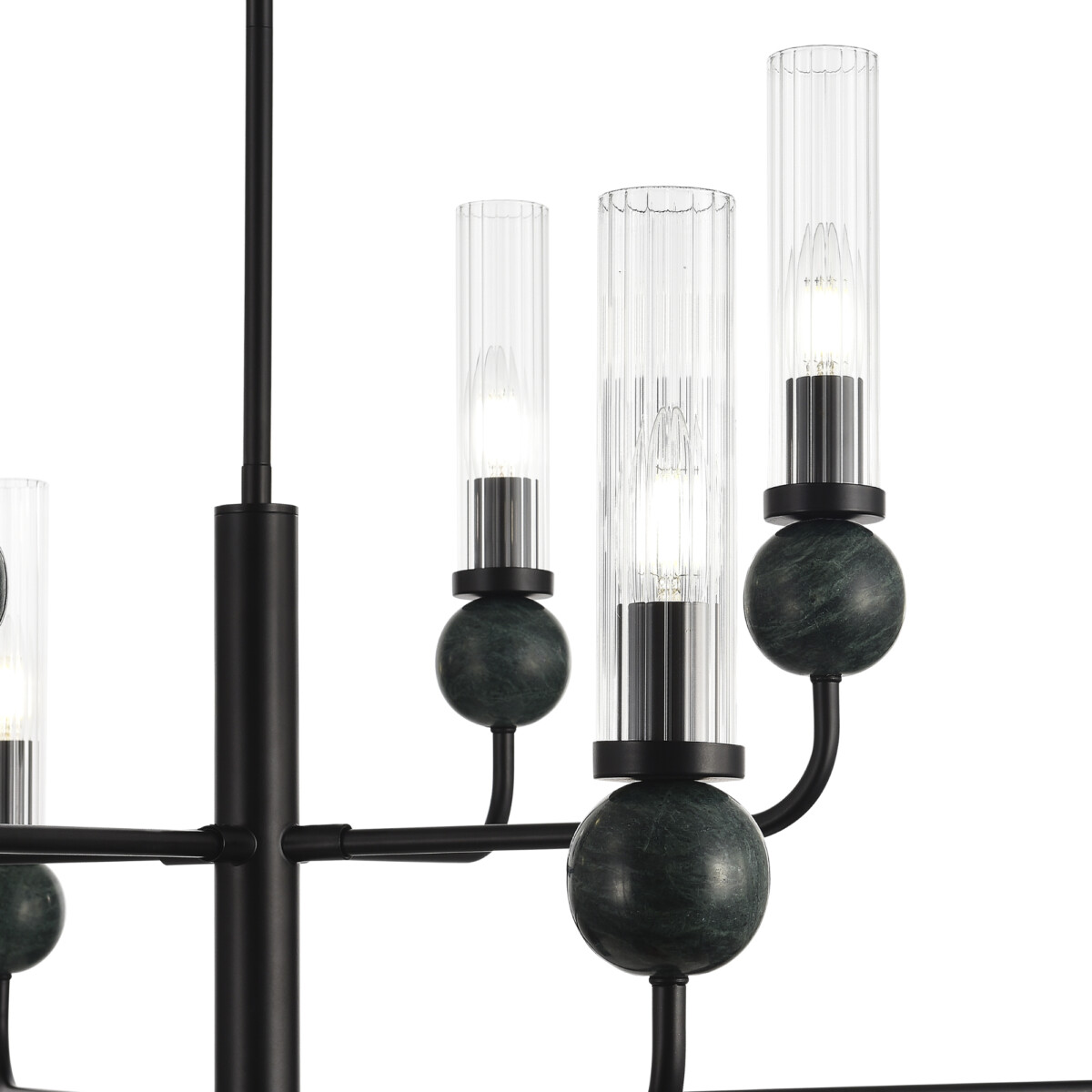 в наличии SL1244.403.08 Светильник подвесной ST-Luce черный/прозрачный E14 8*40W МЕДЕА - купить в интернет-магазине Светильники Торг