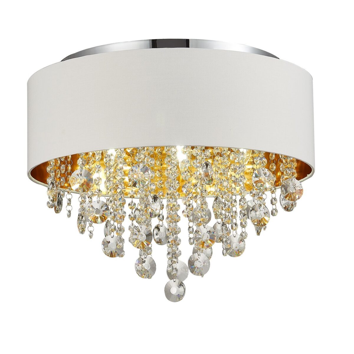 SL1350.502.06 Светильник потолочный ST-Luce Хром/Белый, Золотистый, Прозрачный E14 6*40W ЛАККИА — изображение 1