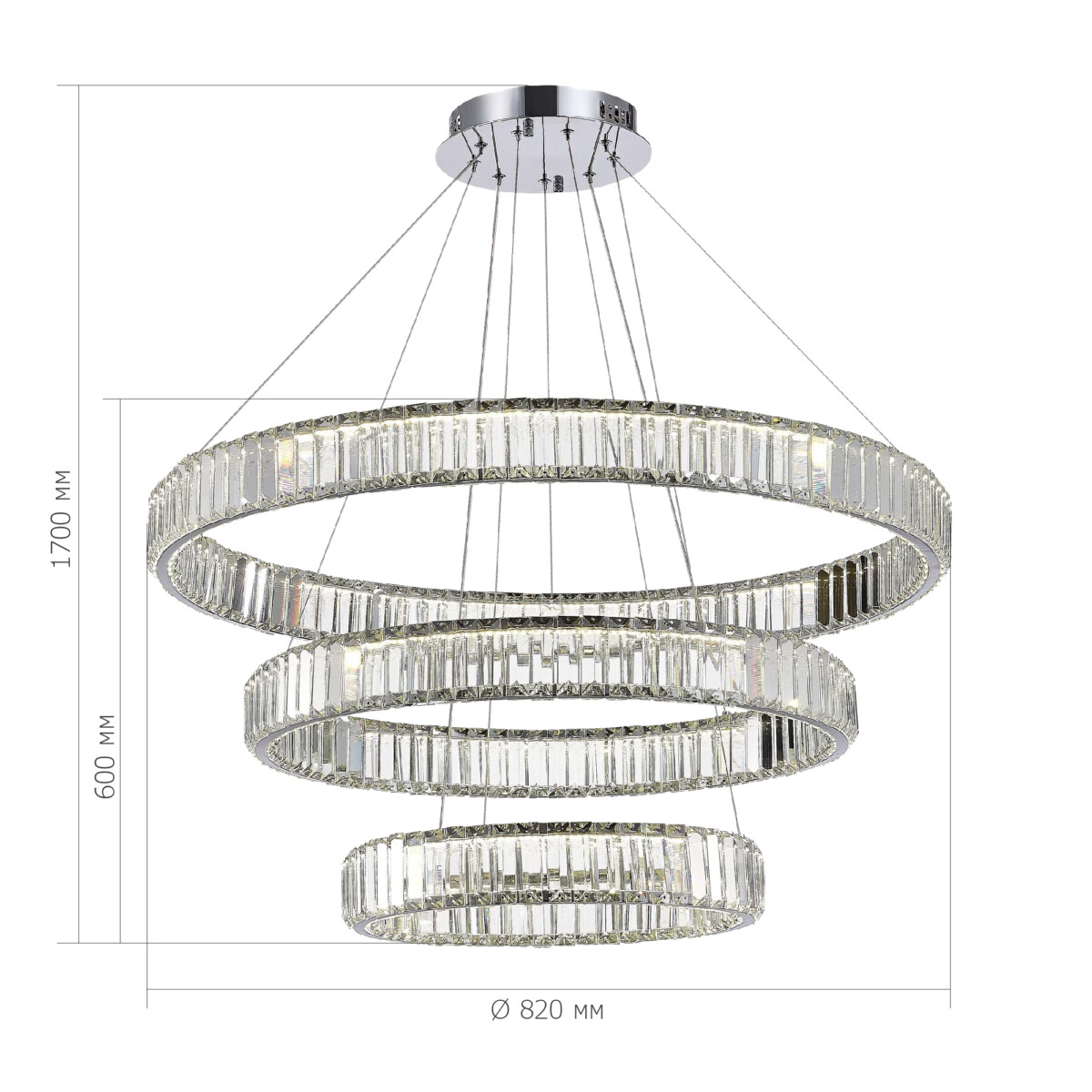 в наличии SL1622.103.03 Люстра подвесная ST-Luce Хром/Прозрачный LED 1*122W 4000K ТИВОЛИ - купить в интернет-магазине Светильники Торг