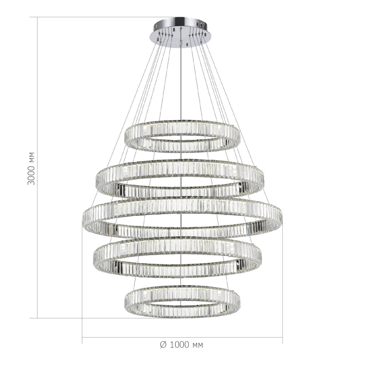 SL1622.103.05 Люстра подвесная ST-Luce Хром/Прозрачный LED 1*255W 4000K ТИВОЛИ — изображение 2