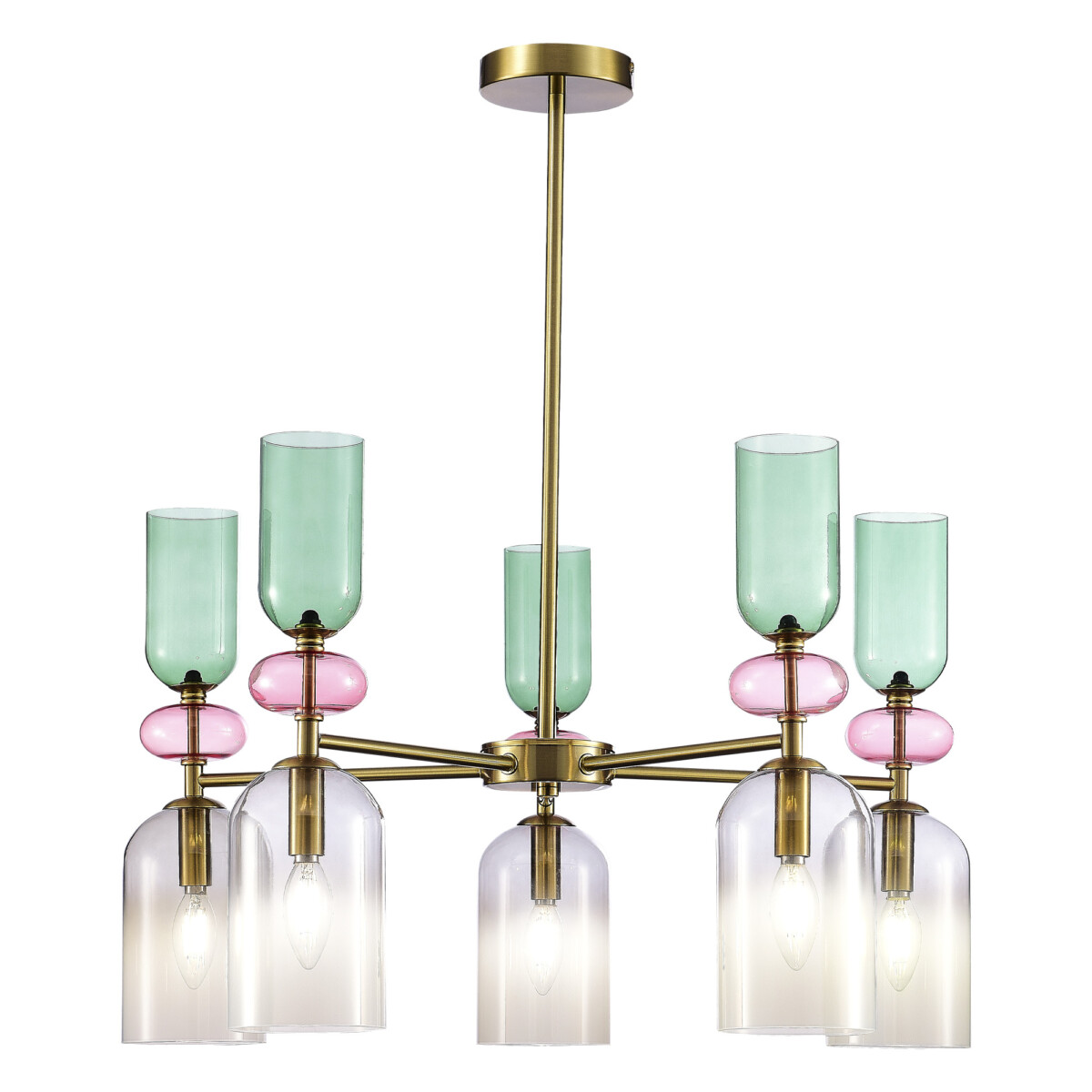 в наличии SL2000.202.05 Люстра потолочная ST-Luce Золотистый/Дымчатый E14 5*40W ДЖЕА - купить в интернет-магазине Светильники Торг