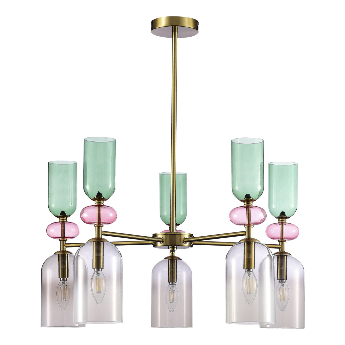 в наличии SL2000.202.05 Люстра потолочная ST-Luce Золотистый/Дымчатый E14 5*40W ДЖЕА - купить в интернет-магазине Светильники Торг