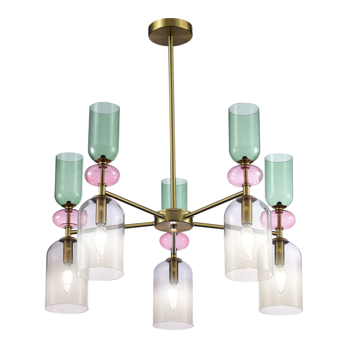 в наличии SL2000.202.05 Люстра потолочная ST-Luce Золотистый/Дымчатый E14 5*40W ДЖЕА - купить в интернет-магазине Светильники Торг