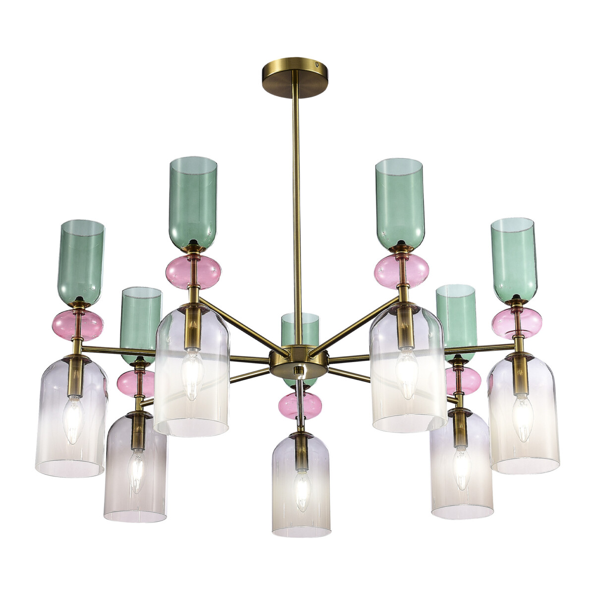 в наличии SL2000.202.07 Люстра потолочная ST-Luce Золотистый/Дымчатый E14 7*40W ДЖЕА - купить в интернет-магазине Светильники Торг