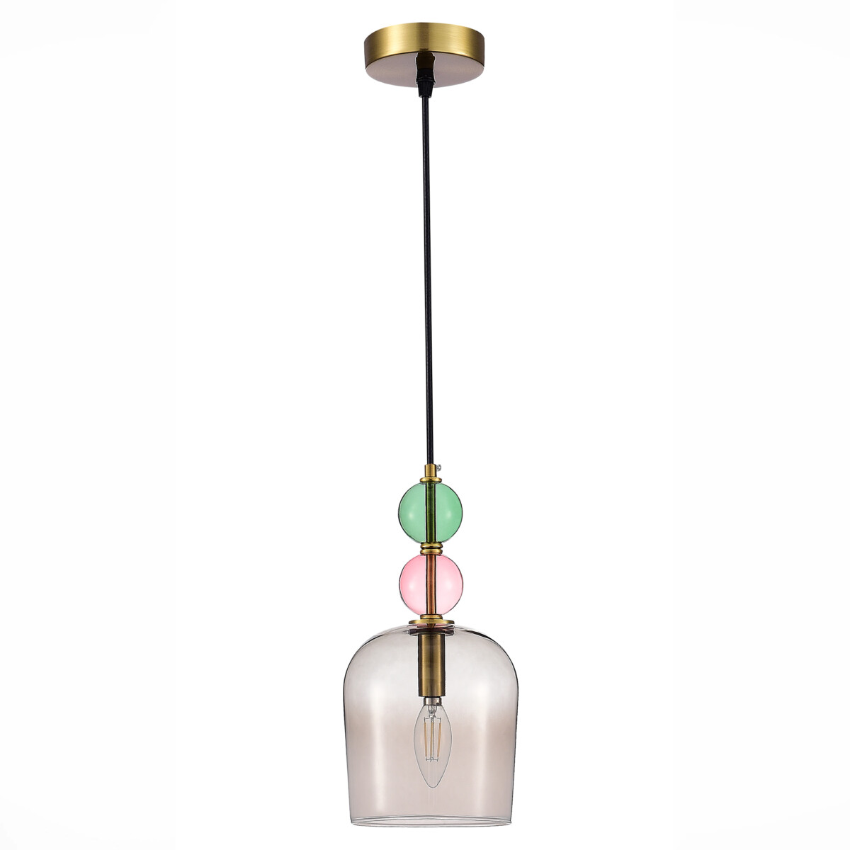 в наличии SL2000.223.01 Подвес ST-Luce Золотистый/Розовый E14 1*40W ДЖЕА - купить в интернет-магазине Светильники Торг