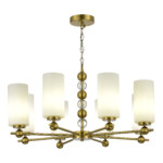 в наличии SL2003.303.08 Люстра подвесная ST-Luce латунь/белый E27 8*40W АВРОРА - купить в интернет-магазине Светильники Торг