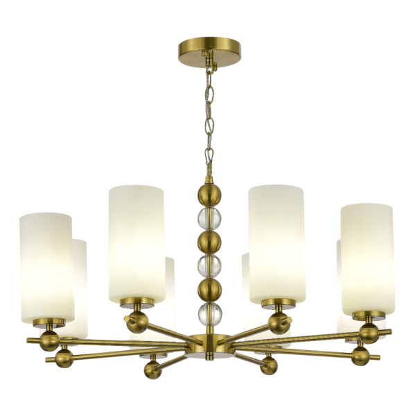 в наличии SL2003.303.08 Люстра подвесная ST-Luce латунь/белый E27 8*40W АВРОРА - купить в интернет-магазине Светильники Торг