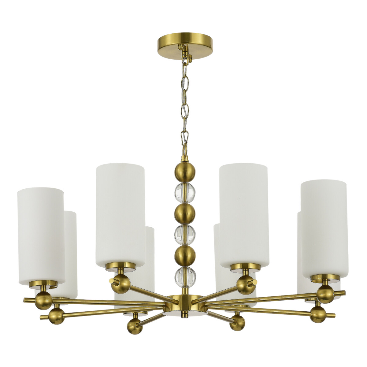 в наличии SL2003.303.08 Люстра подвесная ST-Luce латунь/белый E27 8*40W АВРОРА - купить в интернет-магазине Светильники Торг