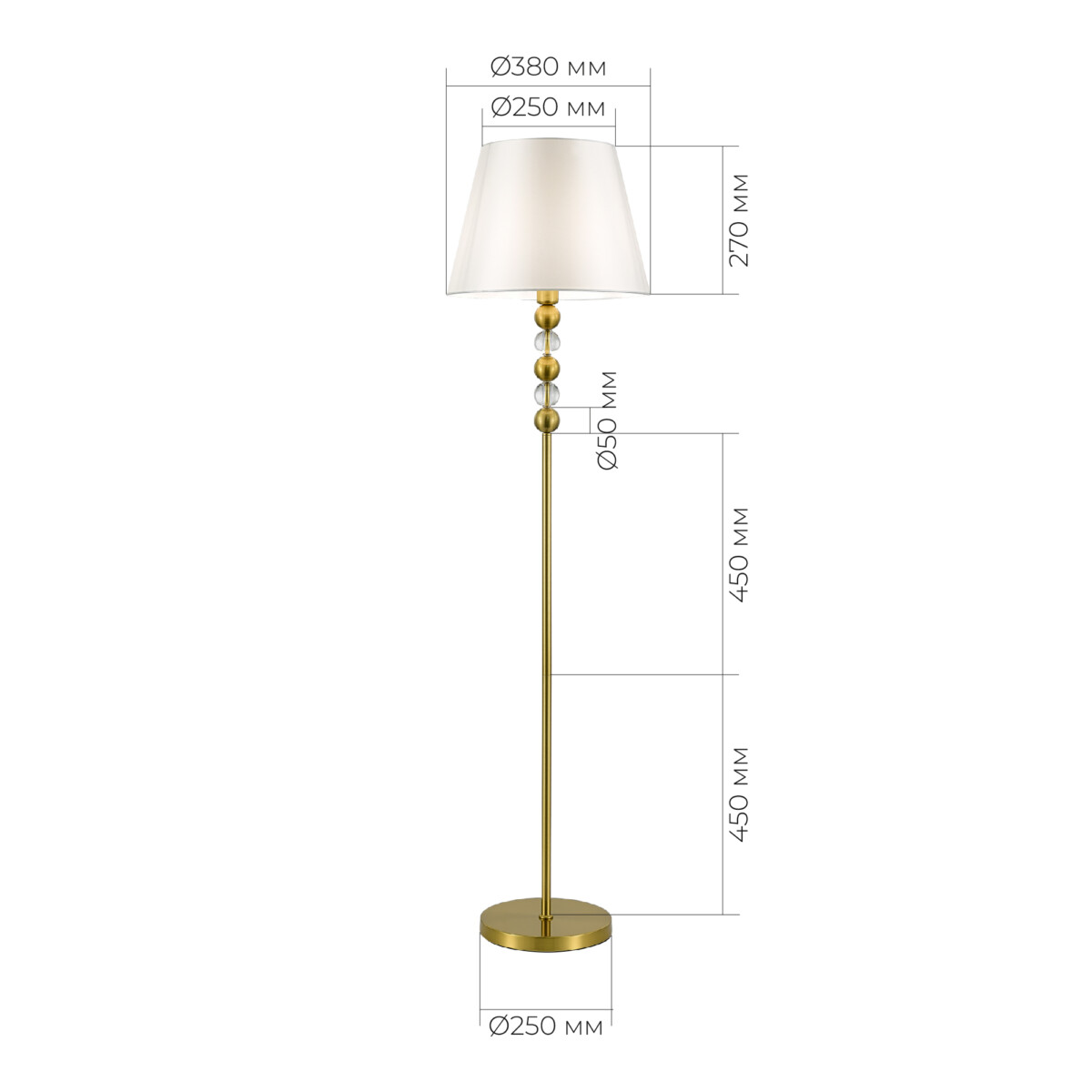 в наличии SL2003.305.01 Торшер ST-Luce латунь/белый E27 1*40W АВРОРА - купить в интернет-магазине Светильники Торг