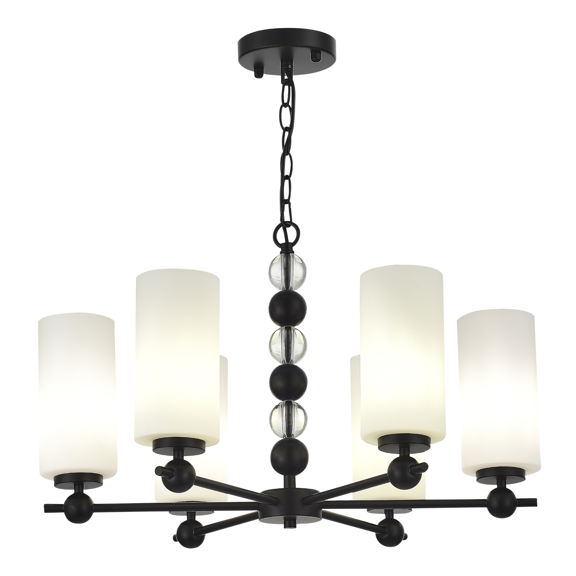 в наличии SL2003.403.06 Люстра подвесная ST-Luce черный/белый E27 6*40W АВРОРА - купить в интернет-магазине Светильники Торг