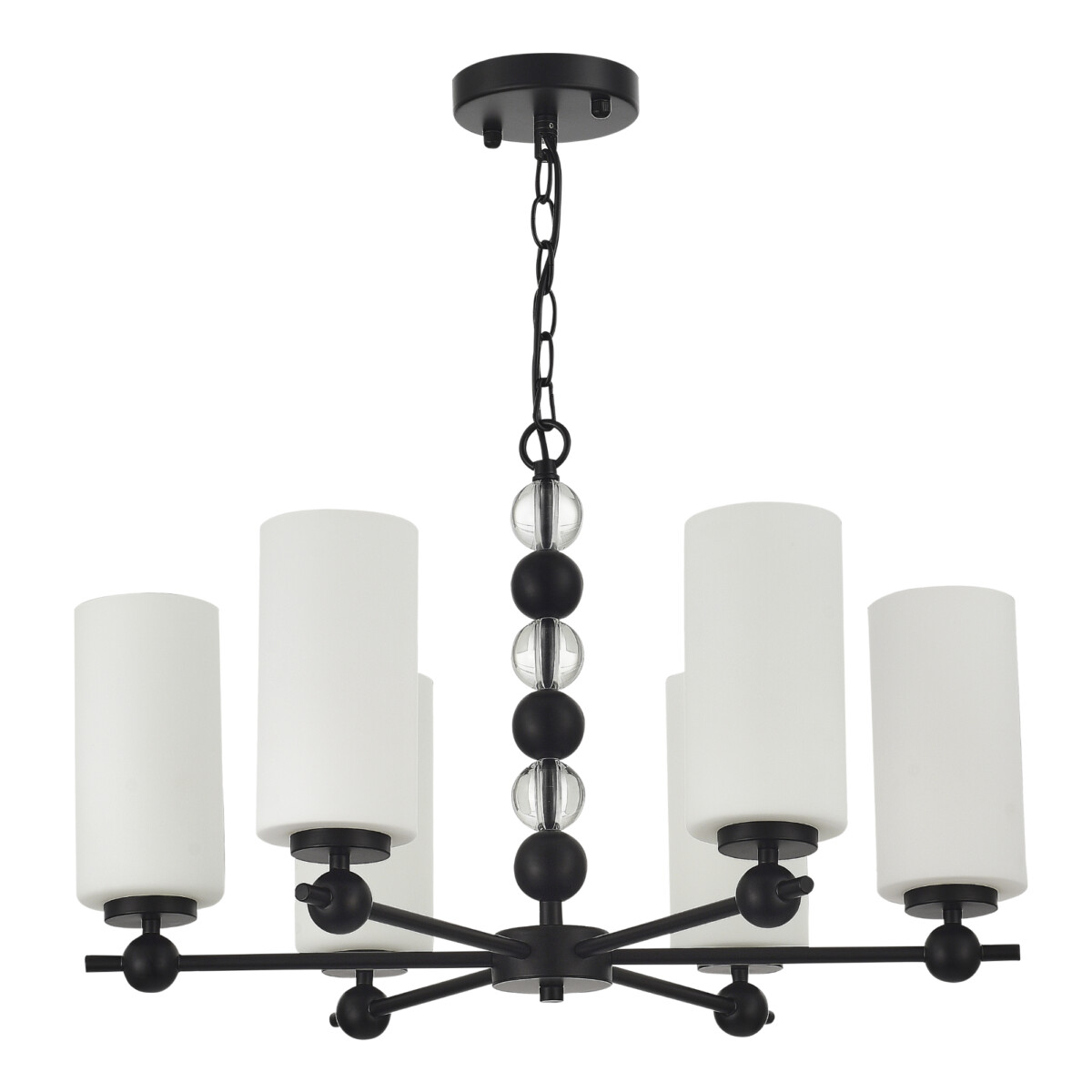 в наличии SL2003.403.06 Люстра подвесная ST-Luce черный/белый E27 6*40W АВРОРА - купить в интернет-магазине Светильники Торг