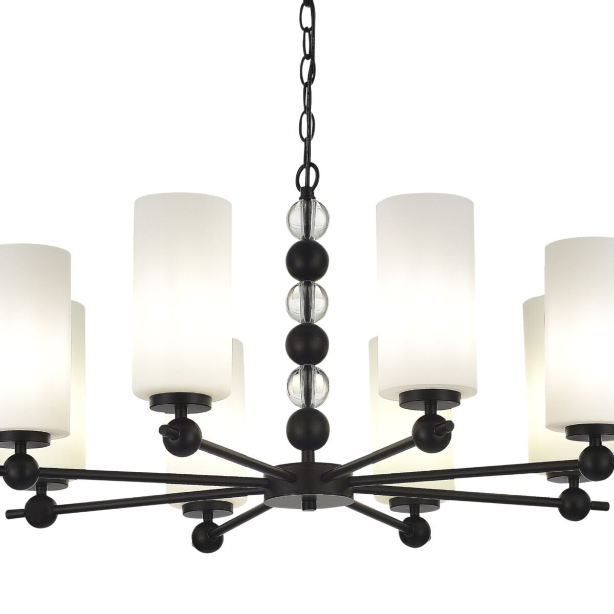 в наличии SL2003.403.08 Люстра подвесная ST-Luce черный/белый E27 8*40W АВРОРА - купить в интернет-магазине Светильники Торг