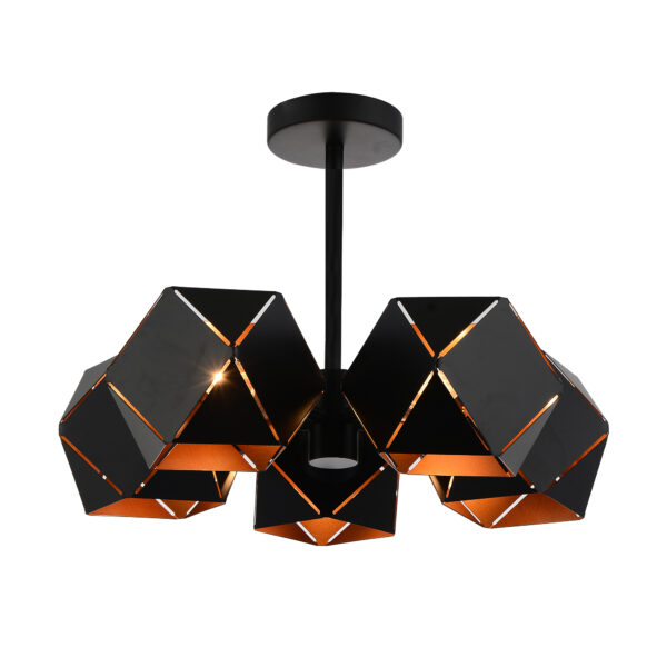 SL258.402.05 Люстра потолочная ST-Luce Черный/Черный, Золото E14 5*40W ЭНИГМА