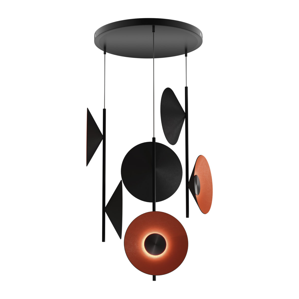 SL3003.403.09_01W SL3003.403.09 Светильник подвесной ST-Luce Черный/Оранжевый, Черный LED 9*2W 3000K СЕНТИТО — изображение 1