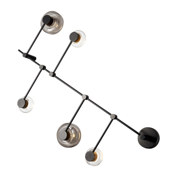 SL6005.401.05 Светильник настенно-потолочный ST-Luce Черный/Дымчатый, Прозрачный LED 5*3W 3000K ВАЛЛО