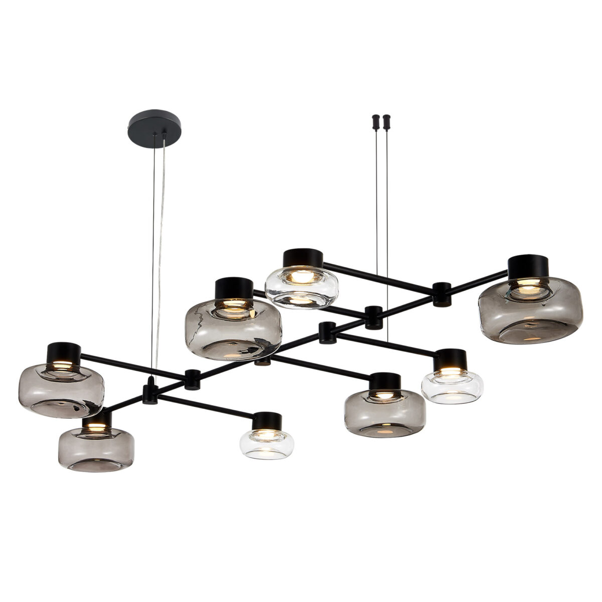 SL6005.403.08 Светильник подвесной ST-Luce Черный/Дымчатый, Прозрачный LED 8*3W 3000K ВАЛЛО — изображение 3