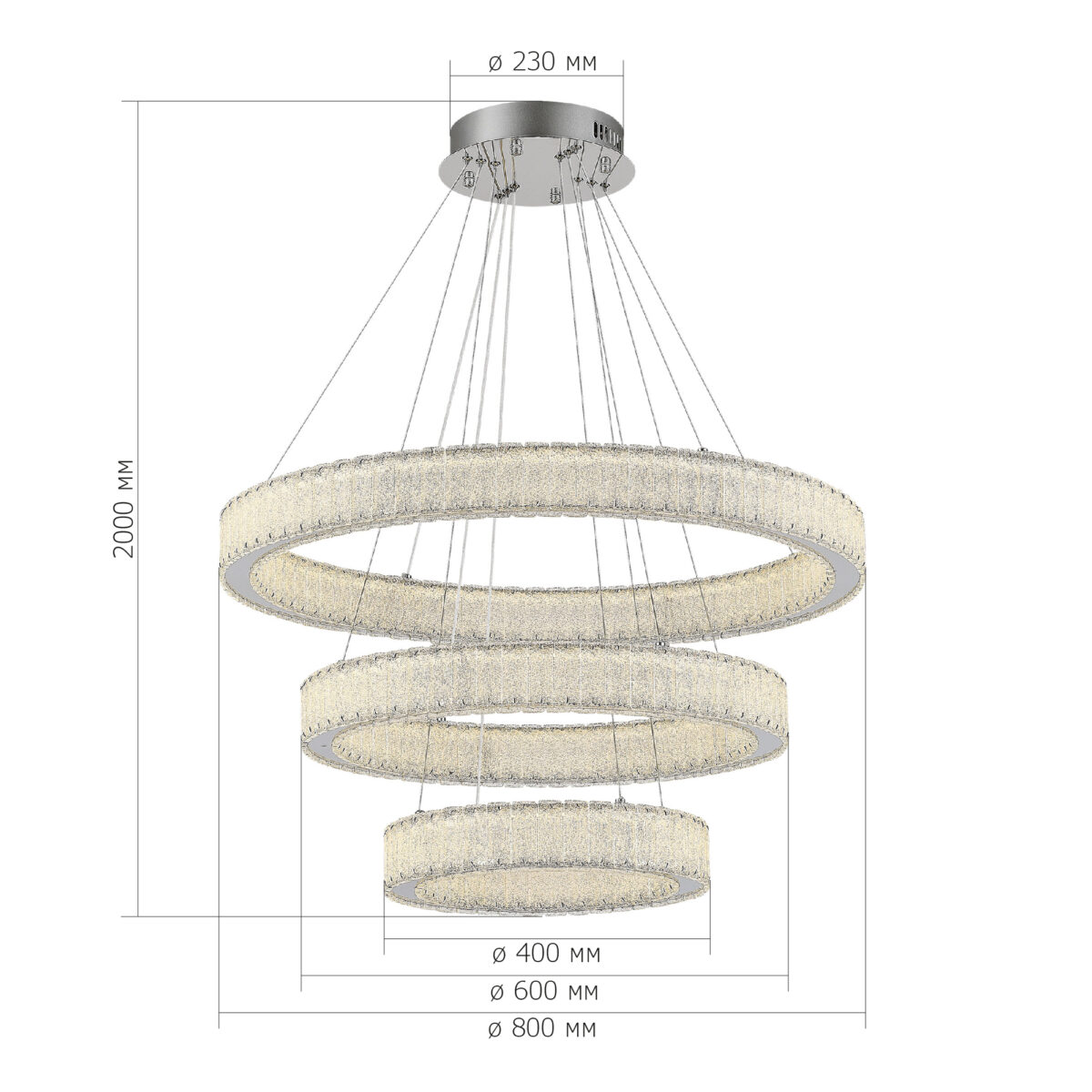 SL6008.103.03 Люстра подвесная ST-Luce Хром/Хром LED 3*95W 3000K ЛАТОЦЦО — изображение 4