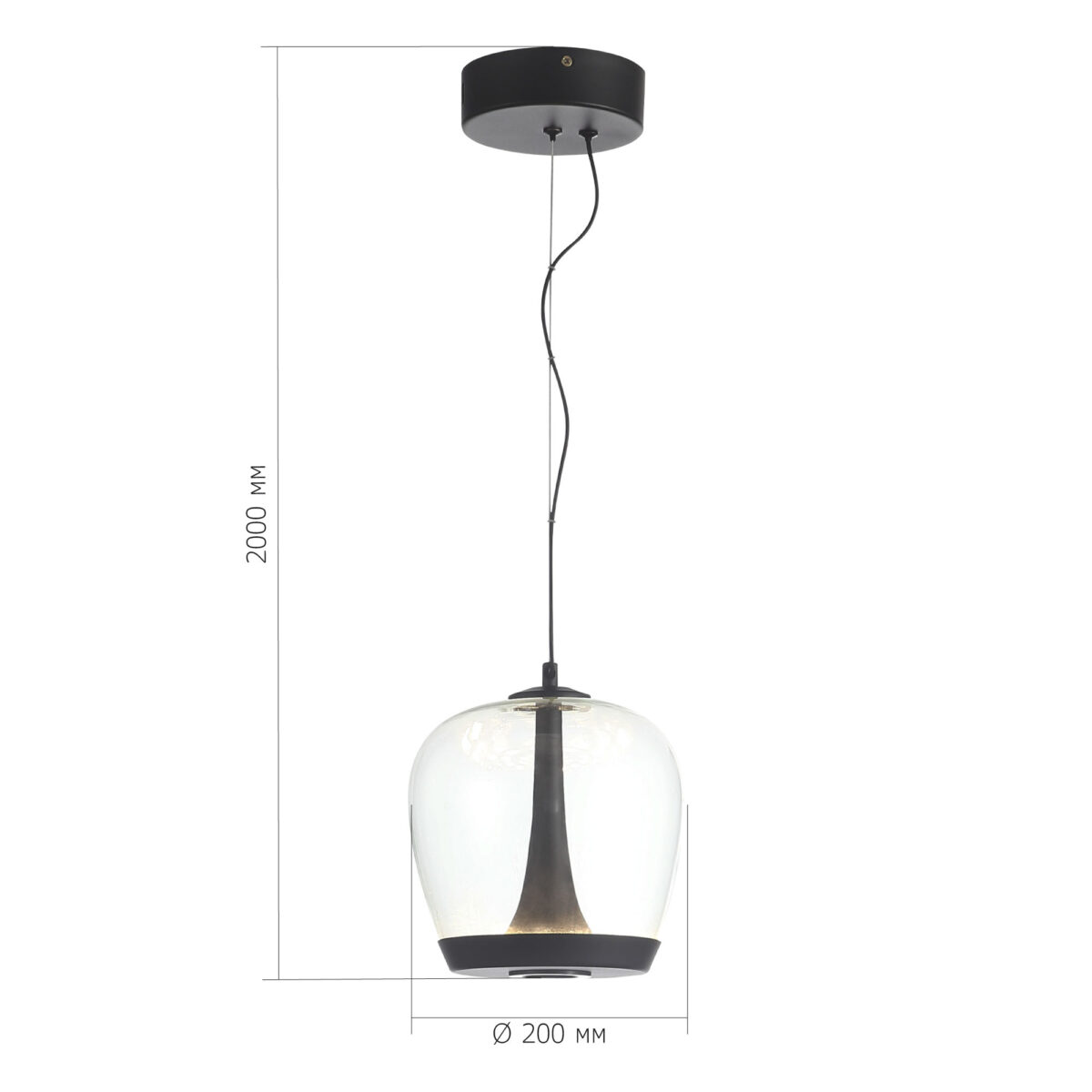 SL6014.423.01 Светильник подвесной ST-Luce Черный/Прозрачный, Черный LED 1*17W 3000K РИПЛ — изображение 5