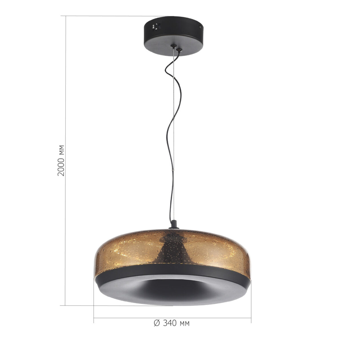 SL6014.603.01 Светильник подвесной ST-Luce Черный/Коричневый, с пузырьками LED 1*42W 3000K РИПЛ — изображение 7