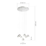 SL6017.101.07 Светильник подвесной ST-Luce Хром/Прозрачный с пузырьками воздуха LED 7*3W 3000K АКВА — изображение 6