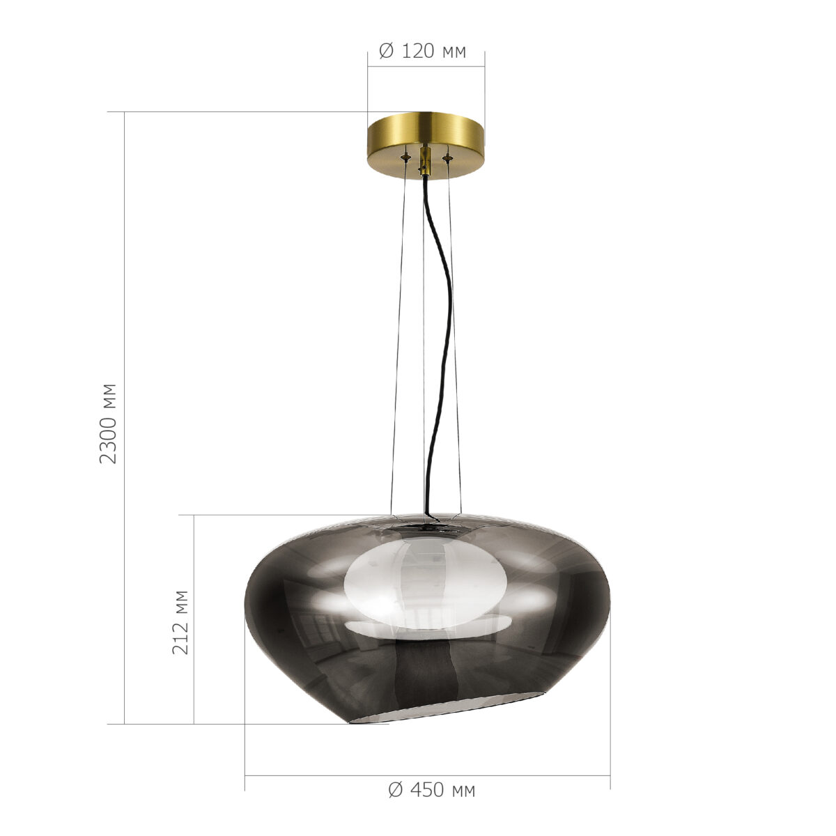 SL6019.313.01 Светильник подвесной ST-Luce Латунь/Дымчатый, Белый LED 1*20W 3000K ФОРЕЙ — изображение 4