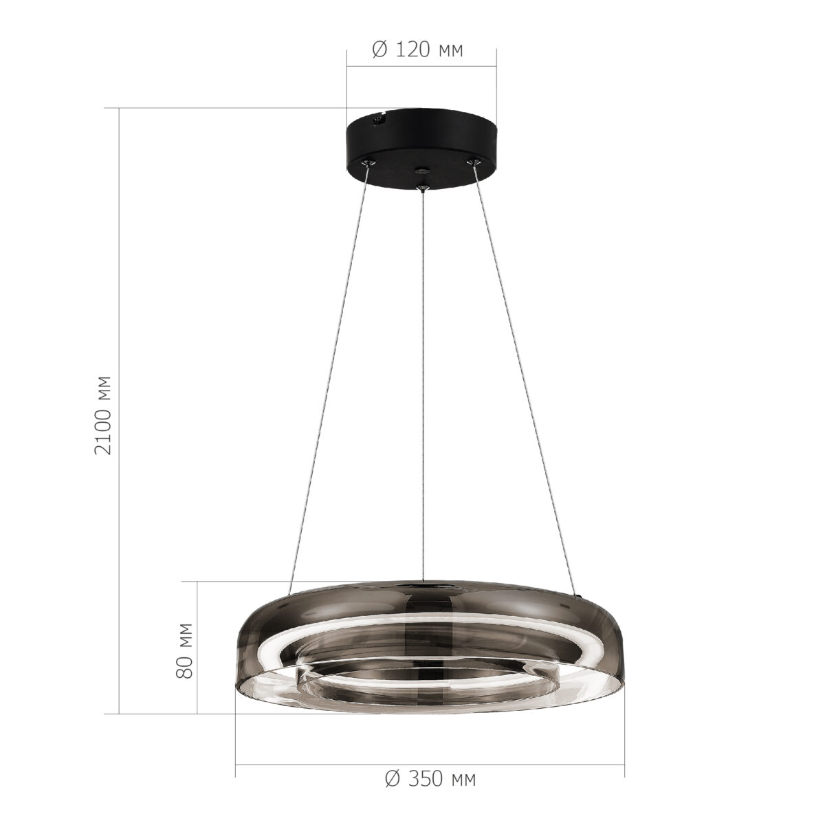 SL6019.323.01 Светильник подвесной ST-Luce Черный/Дымчатый, Белый LED 1*18W 3000K ФОРЕЙ — изображение 4