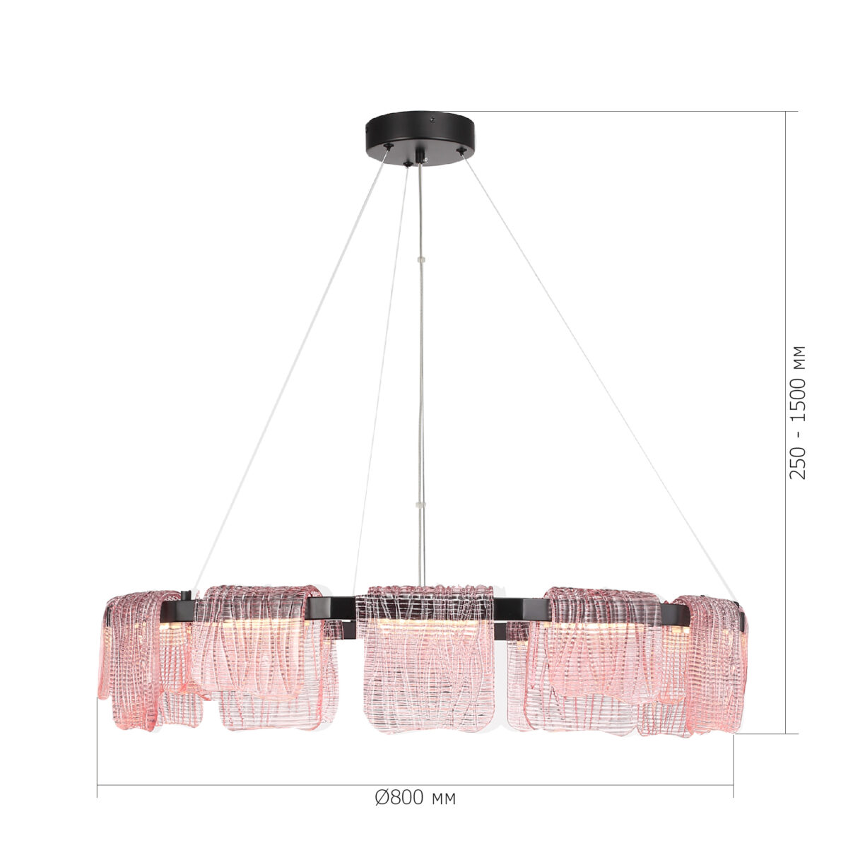 SL6021.403.66 Светильник подвесной ST-Luce черный/розовый LED 1*66W 3000K ВУАЛЬ — изображение 6