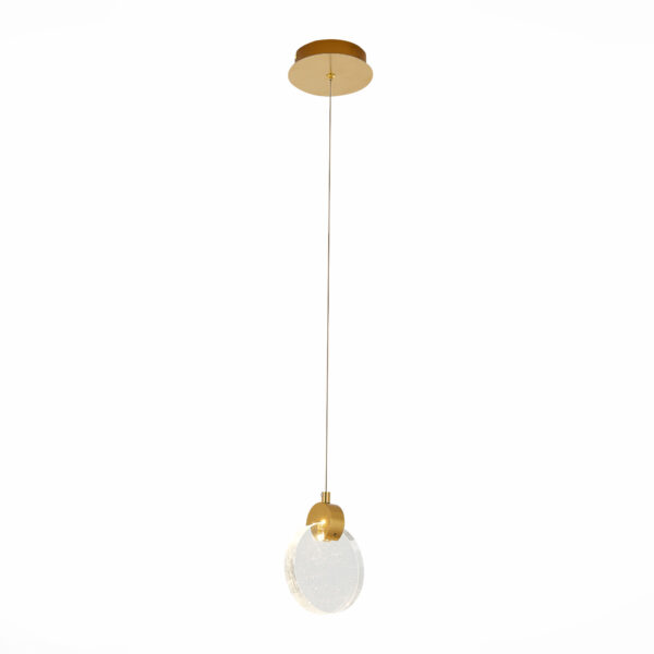 SL6104.203.01 Подвес ST-Luce Золотистый/Прозрачный,С пузырьками воздуха LED 1*3W 3000K МОНТЕЧЕЛИО