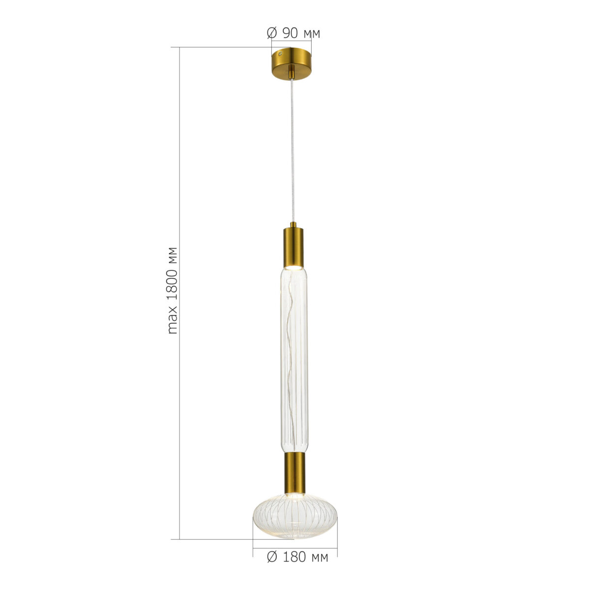 SL6117.213.02 Светильник подвесной ST-Luce Латунь/Золотой, Прозрачный LED 2*3W 3000K ТАККЕ — изображение 4