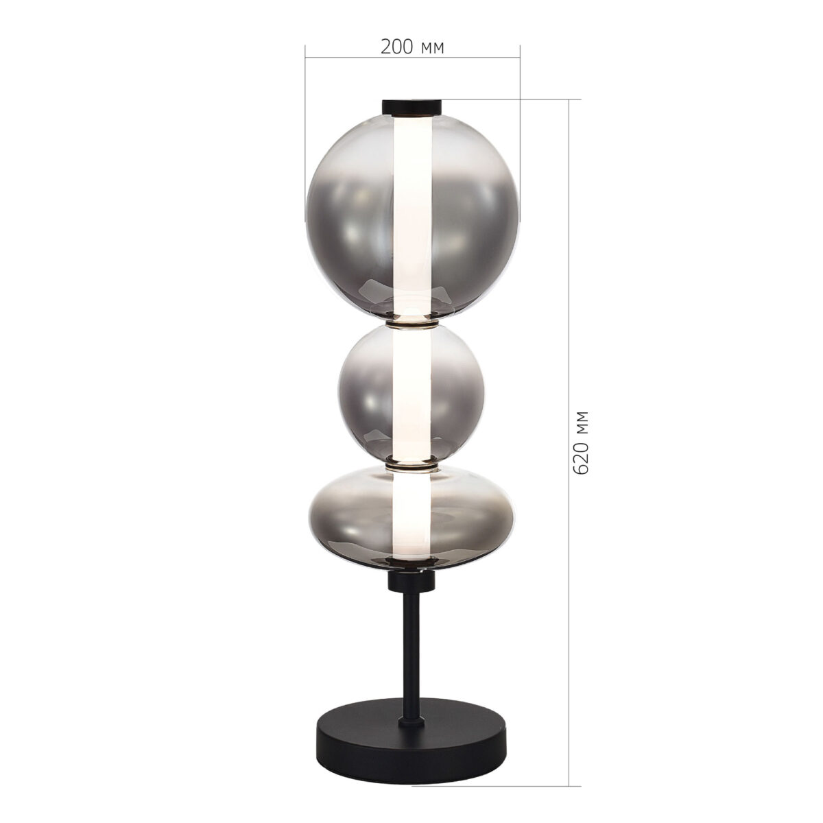 SL6119.404.18 Прикроватная лампа ST-Luce Черный/Дымчато-Серый LED 1*18W 3000K ПЕРЛИНА — изображение 6
