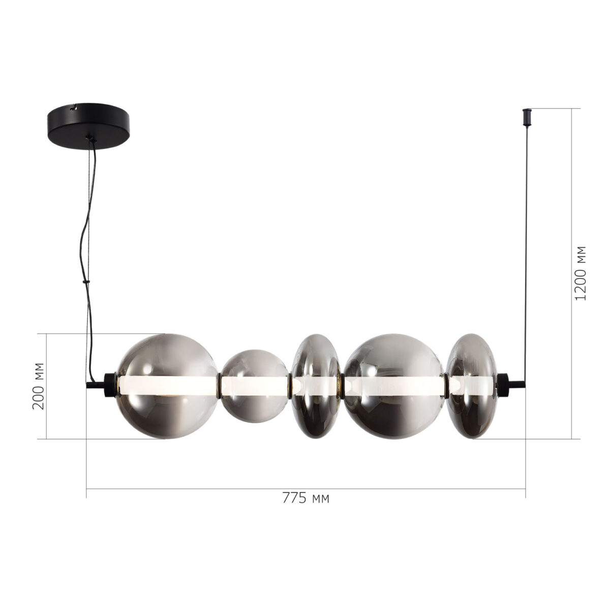 SL6119.413.40 Светильник подвесной ST-Luce Черный/Дымчато-Серый LED 1*40W 3000K ПЕРЛИНА — изображение 5