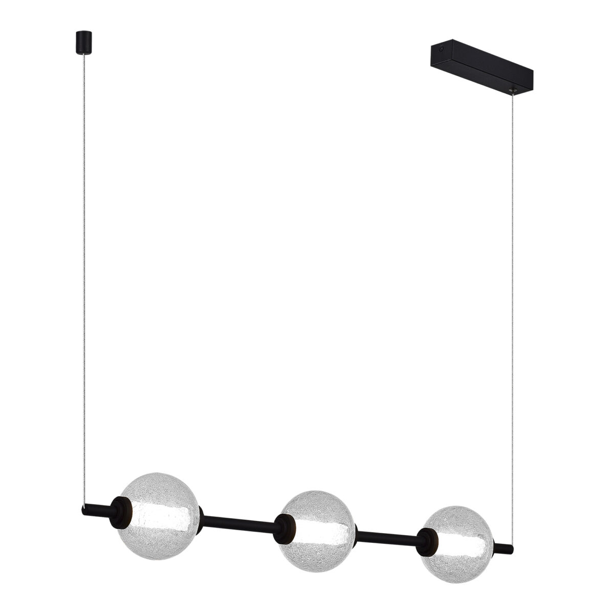 SL6120.403.03 Светильник подвесной ST-Luce Черный/Прозрачное кракелированное стекло LED 3*8,5W 3000K ПИК — изображение 3