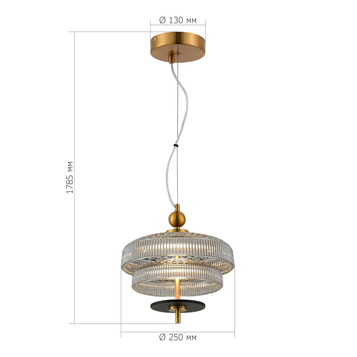 SL6122.303.01 Светильник подвесной ST-Luce Латунь/Латунь, Дымчатый LED 1*8W 3000K ОРИЕНТАЛЬ — изображение 6