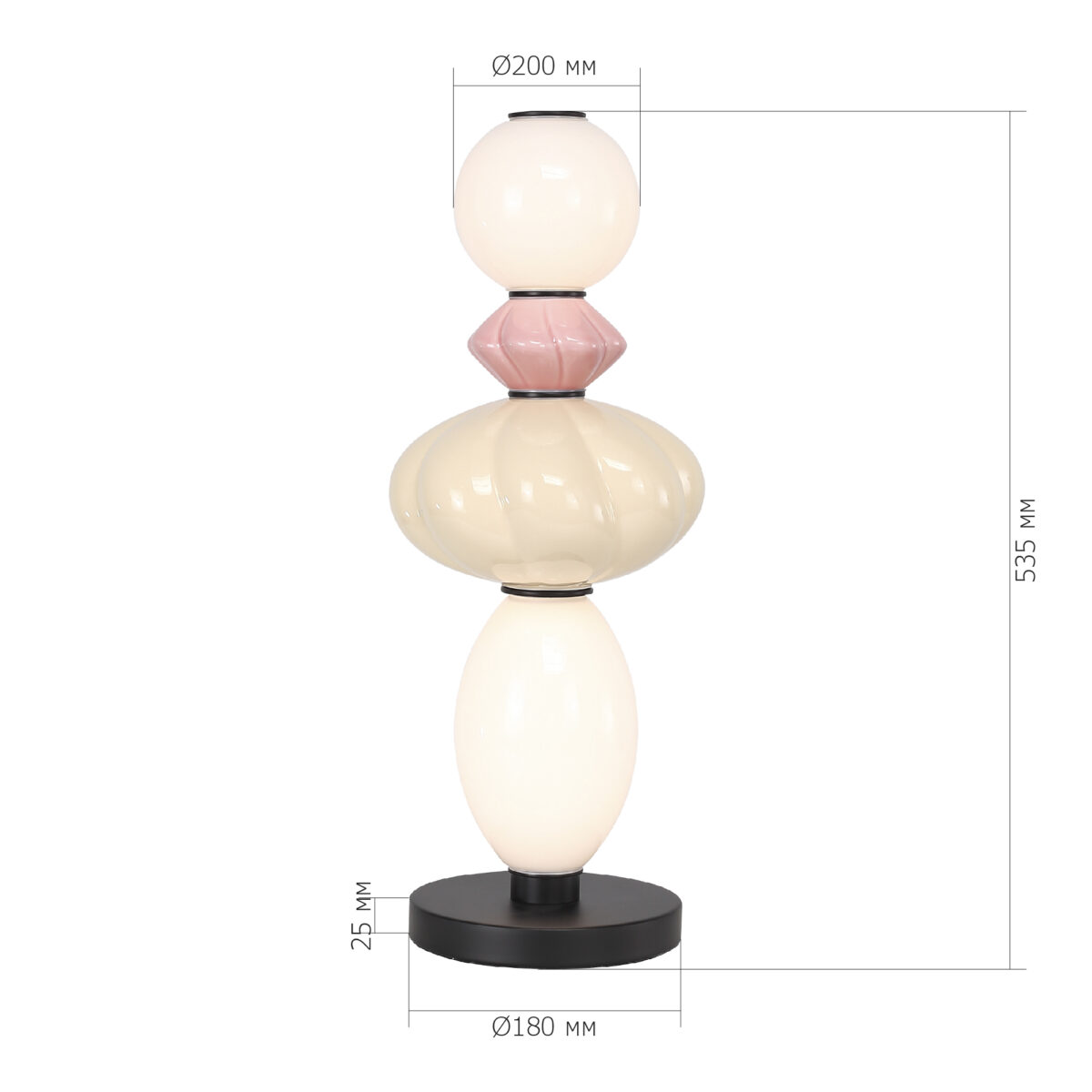 SL6134.404.01 Прикроватная лампа ST-Luce черный/розовый, желтый, опаловый LED 1*16W 3000K ФЛОРЕНТИНИ — изображение 4