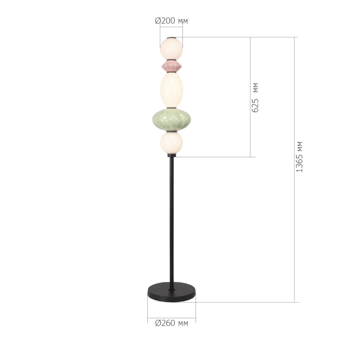 SL6134.405.01 Светильник напольный ST-Luce черный/розовый, зелёный, опаловый LED 1*20W 3000K ФЛОРЕНТИНИ — изображение 6